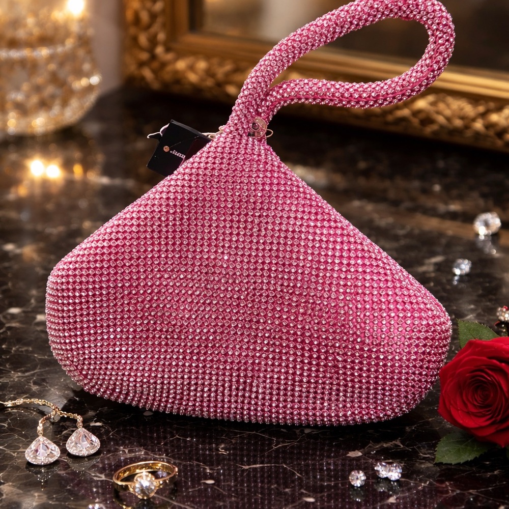 INC International Concepts Pink Rhinestone Clutch